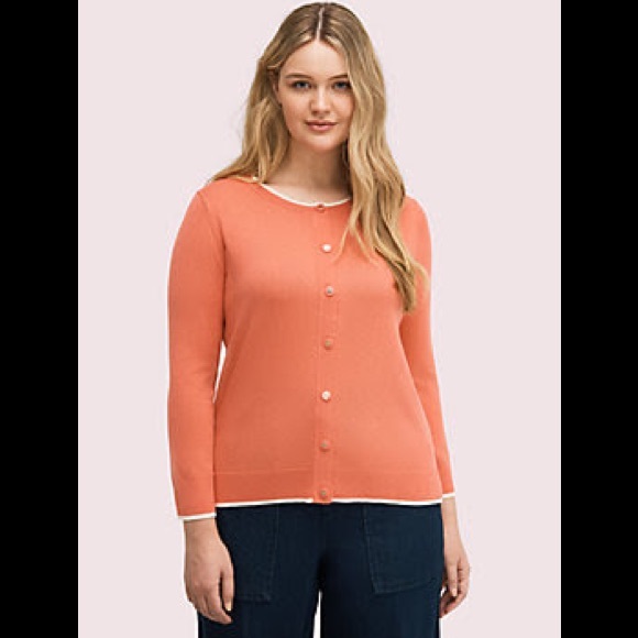 Kate Spade Signature Button Silk Blend Cardigan Sweater NWT